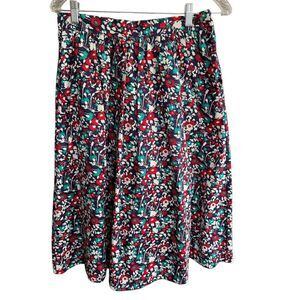 Vtg 80s Skirt Andrew McMullan A-line Floral Cottagecore Feminine Boho Sz 8 USA